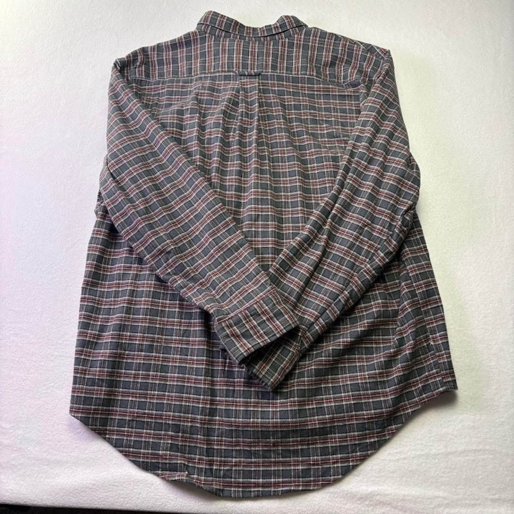 Drake Waterfowl Plaid Shirt Mens XL Green Zip Pocket Button Down - Picture 7 of 7